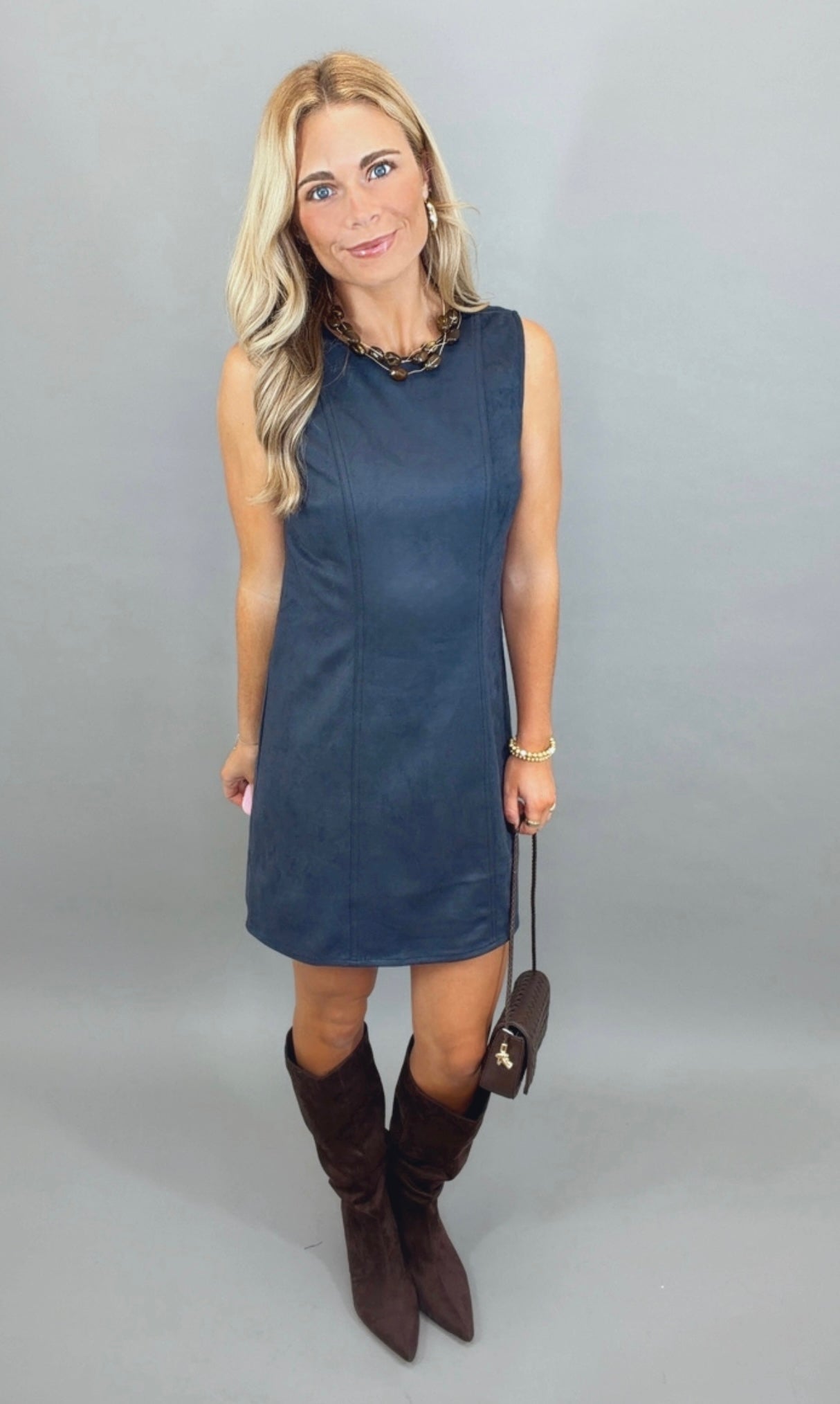 Suede Shift Dress