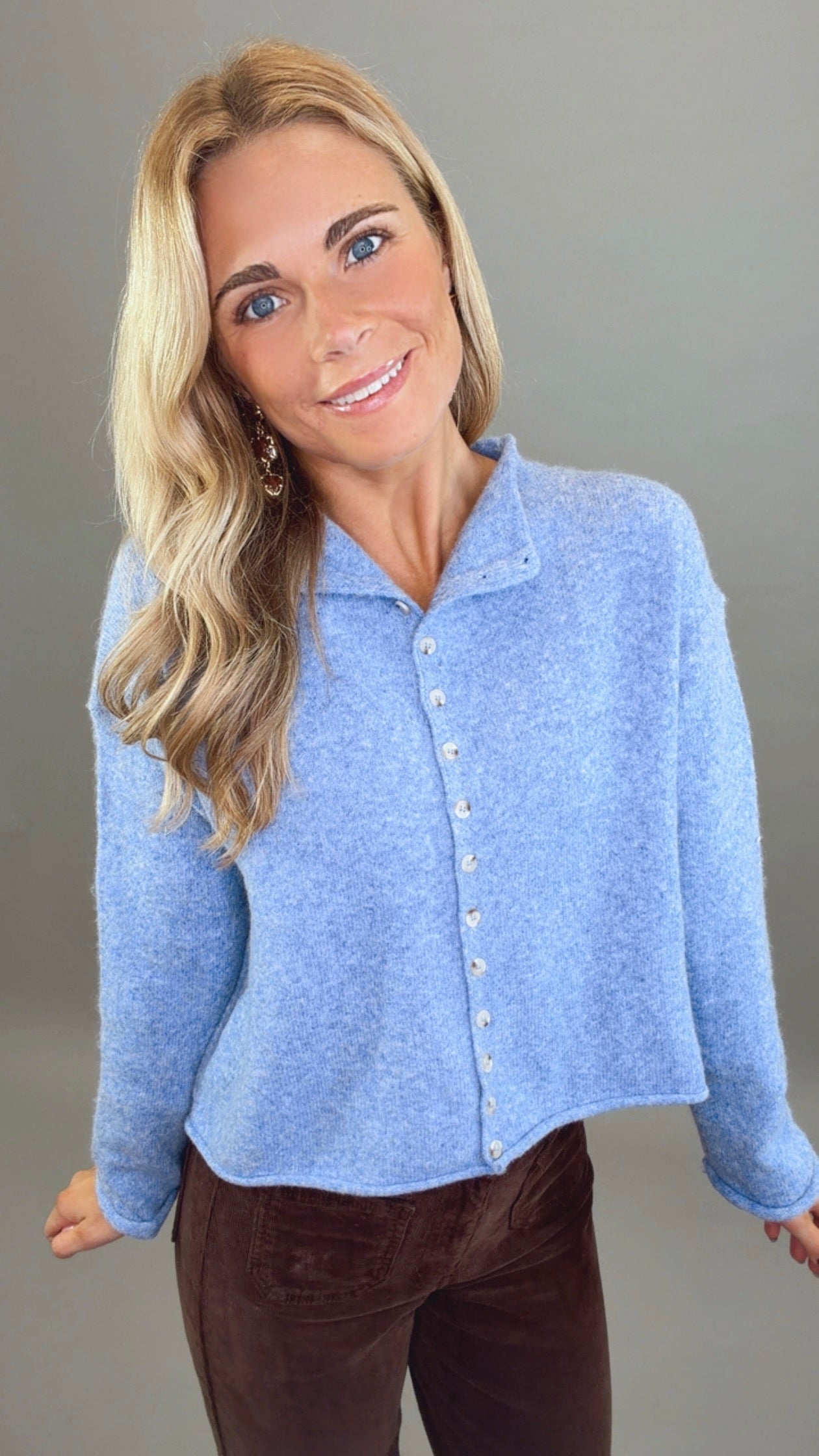 Off Duty Darling Cardigan (dusty blue)