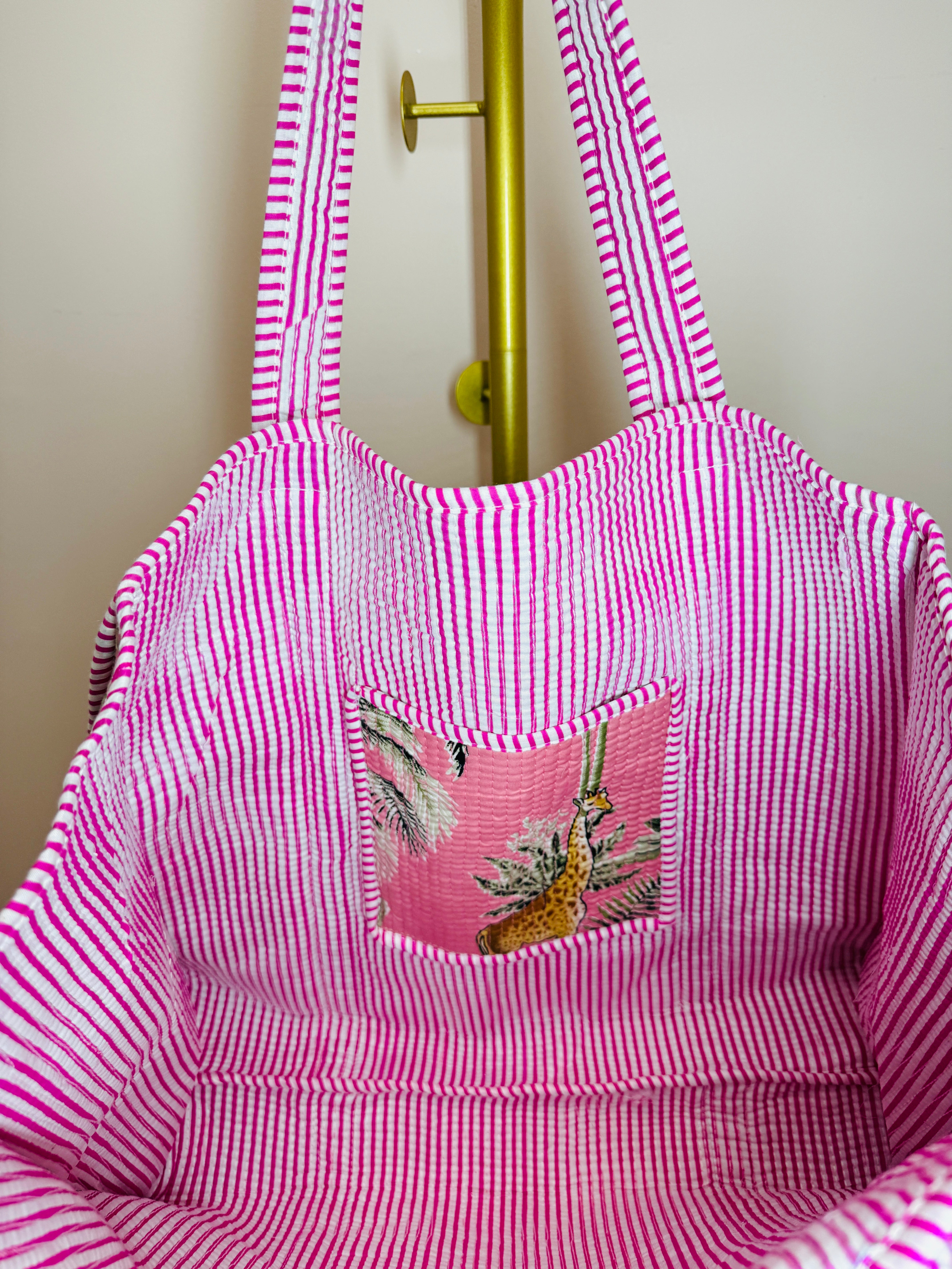 Palm Perfect Large Quilted Tote