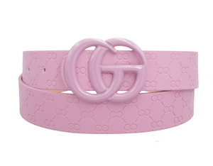 GG Embossed Print Belt (lilac)