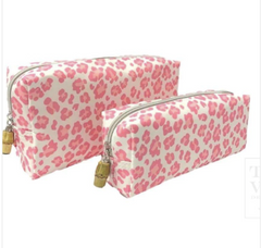 Duo Cosmetic Bags (pink cheetah)