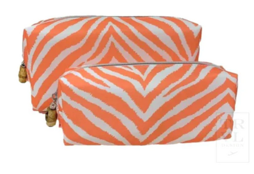 Duo Cosmetic Bags (hide stripe melon)