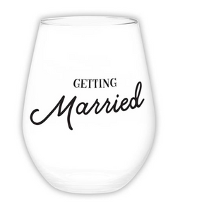 Jumbo "Getting Married" Wine Glass