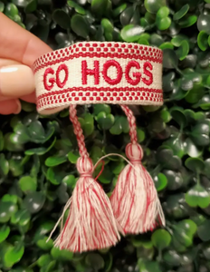 "Go Hogs" Arkansas Bracelet