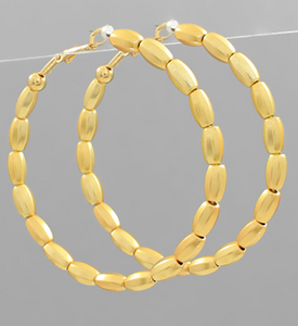 Rice Ball Rounded Gold Hoop