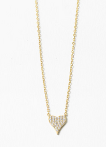 Small Gold Crystal Heart Necklace