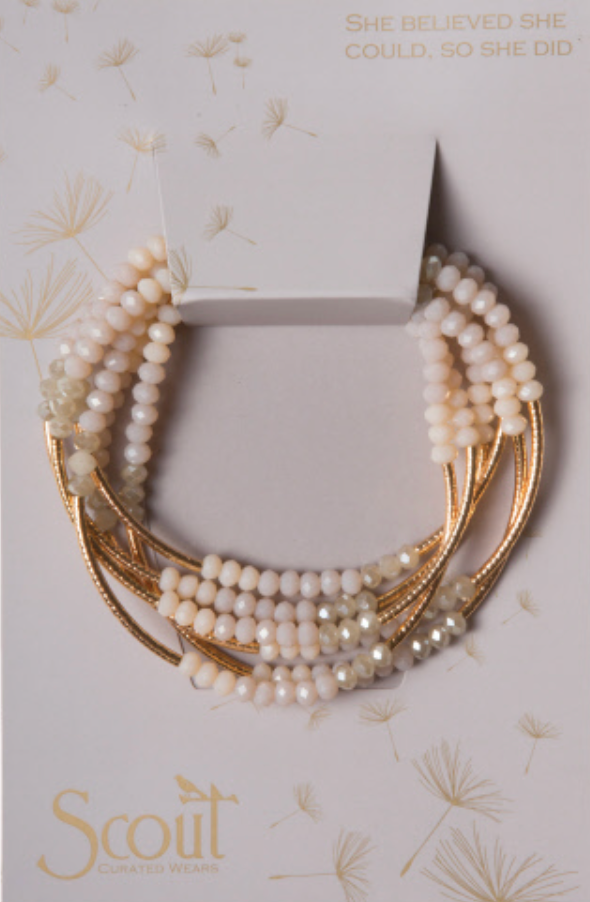 Scout Wrap Bracelet/Necklace (ivory/gold)