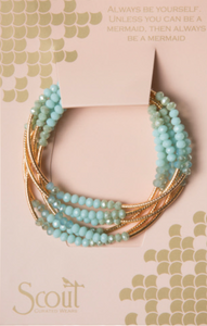 Scout Wrap Bracelet/Necklace (turq/gold)