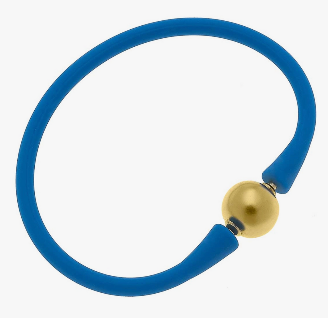 Bali Gold Bead Bracelet (blue)