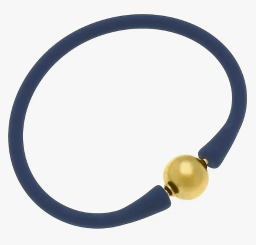 Bali Gold Bead Bracelet (navy)