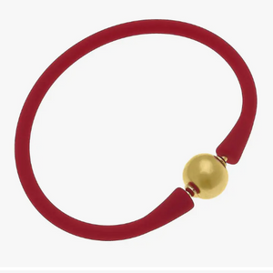 Bali Gold Bead Bracelet (red)