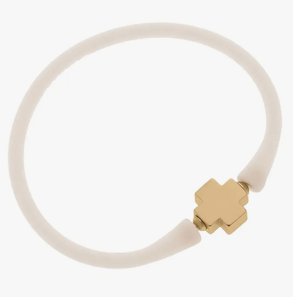 Bali Gold Cross Bracelet (ivory)