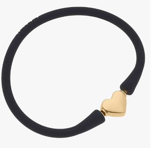 Bali Gold Heart Bracelet (blk)