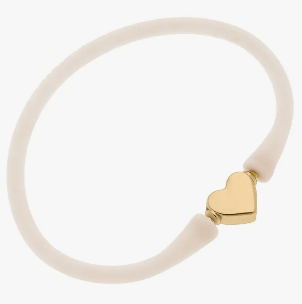 Bali Gold Heart Bracelet (ivory)