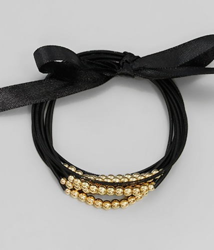 Black wire bead bracelet