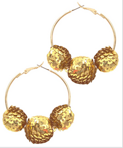 Sequin Ball Hoop (gold)