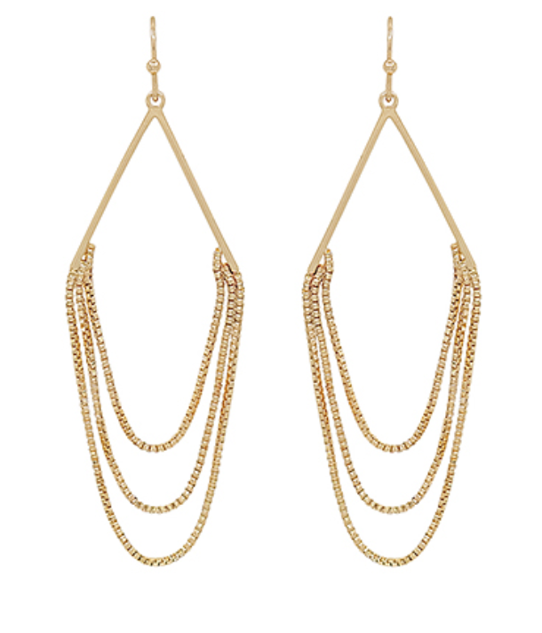Triangle Layer Chain Earring