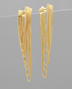 Box Chain Front + Back Earring