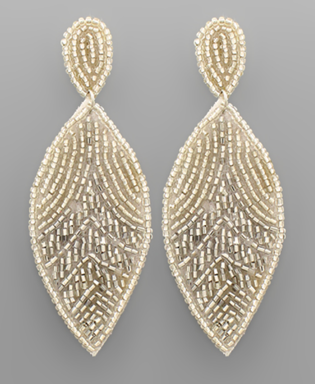 Bead Leaf Earring (silver)