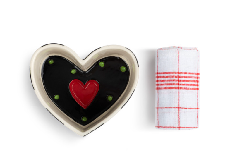 Mini Heart Pan with Towel Set - Red Heart