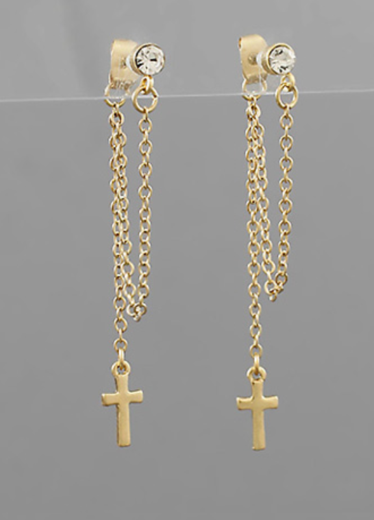 Tiny Cross Dangle Earring