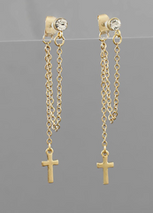 Tiny Cross Dangle Earring