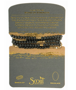 Stone Wrap Bracelet/Necklace Lava Stone
