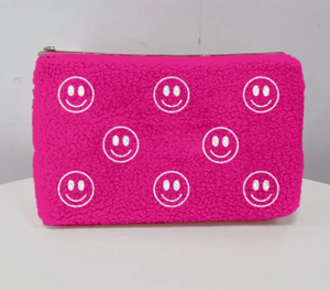 Fluffy Cosmetic Bag (pink smile)