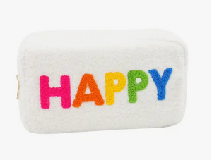 "Happy" Chenille Cosmetic Bag