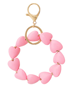 Heart Keychain Bracelet (pink)