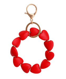 Heart Keychain Bracelet (red)