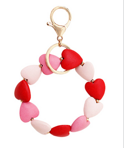 Heart Keychain Bracelet (pink/multi)