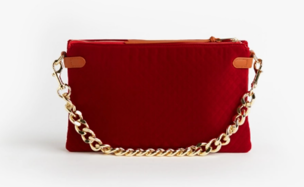 Velvet Envelope Bag (red)
