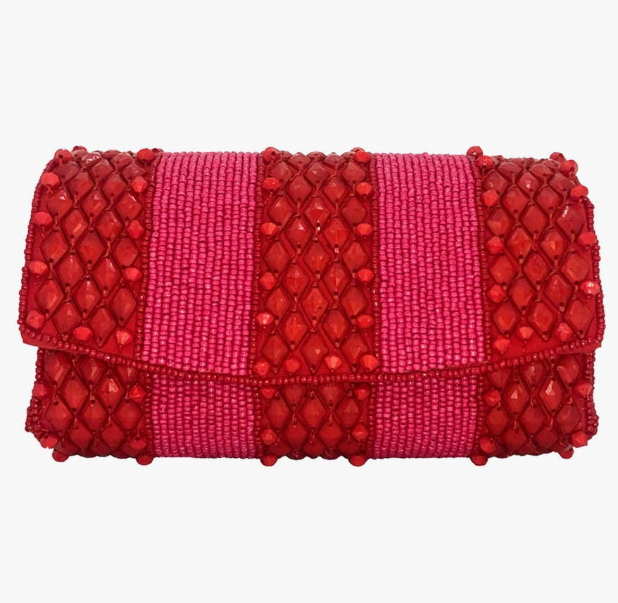 Rhubarb Bead Clutch