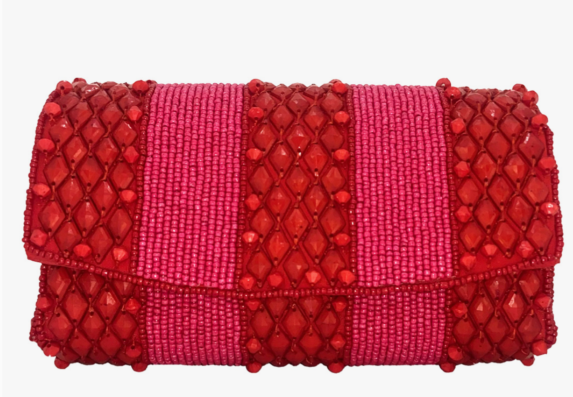 Rhubarb Bead Clutch