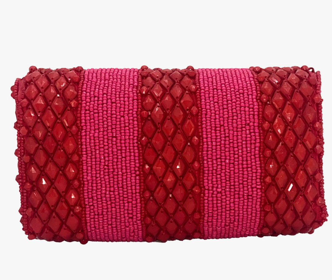 Rhubarb Bead Clutch