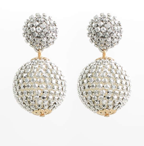 Crystal Ball Earring (silver)