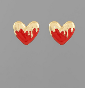 Drip Heart Earring (red)