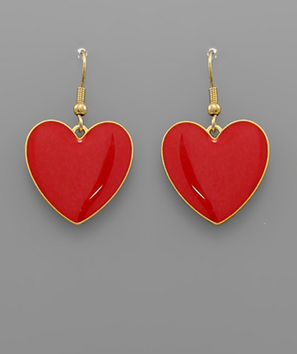 Dainty Heart Earring (red)
