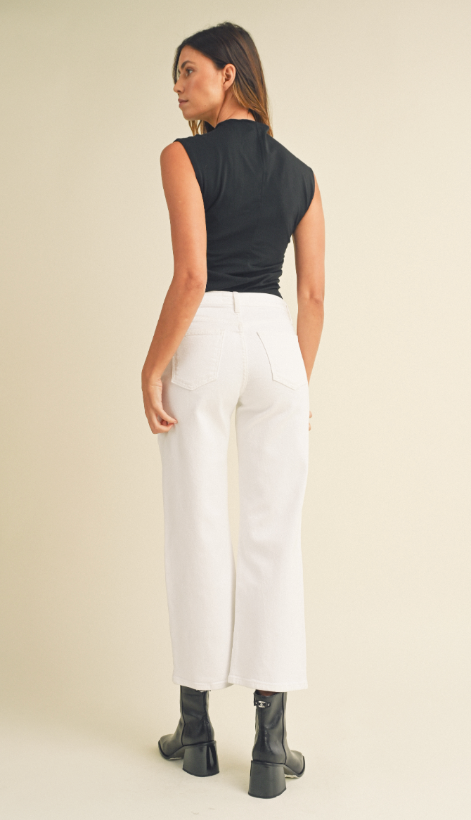 The Slim Wide Leg Jean (white)