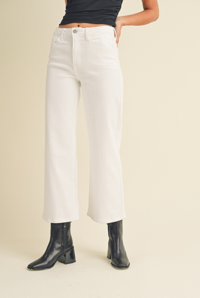 The Slim Wide Leg Jean (white)