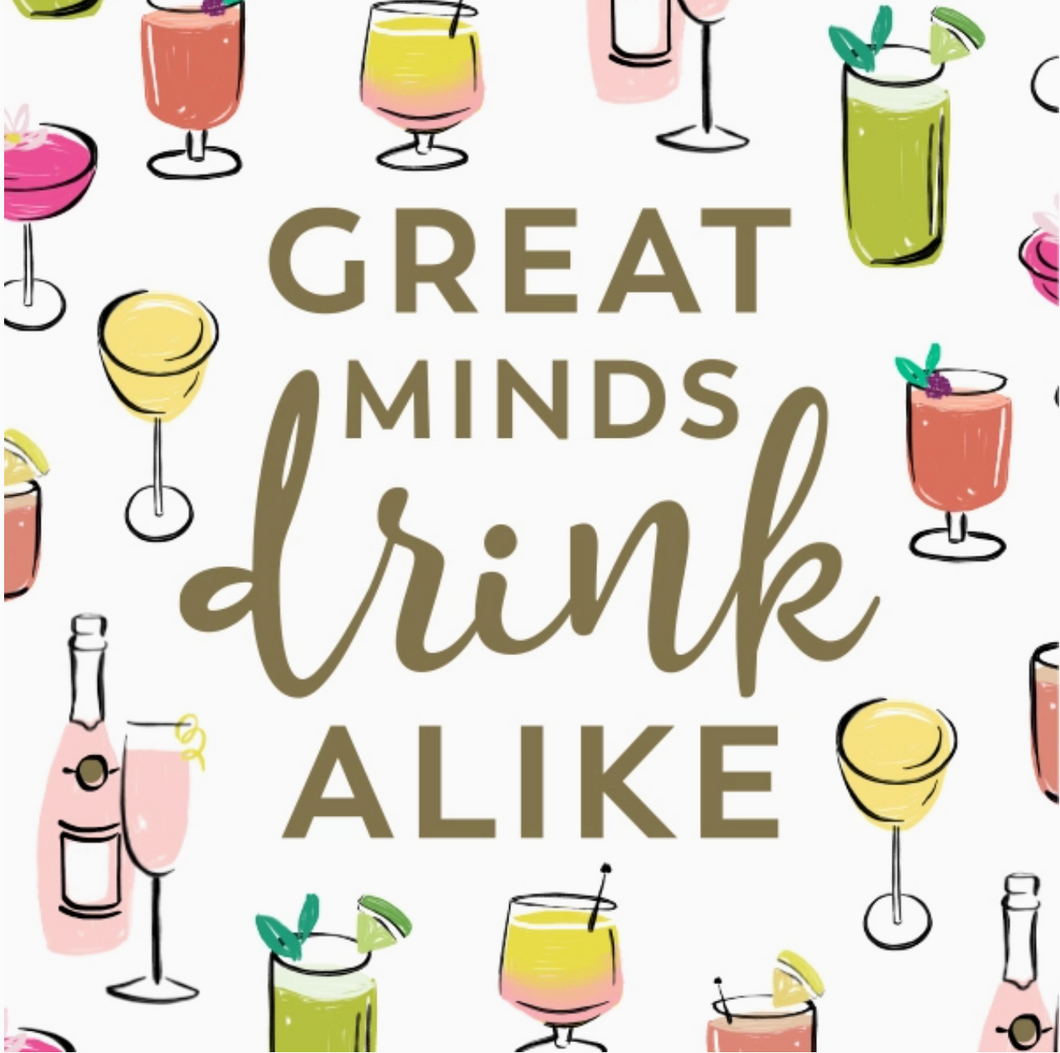 Great Minds Drink Alike Cocktail Napkin