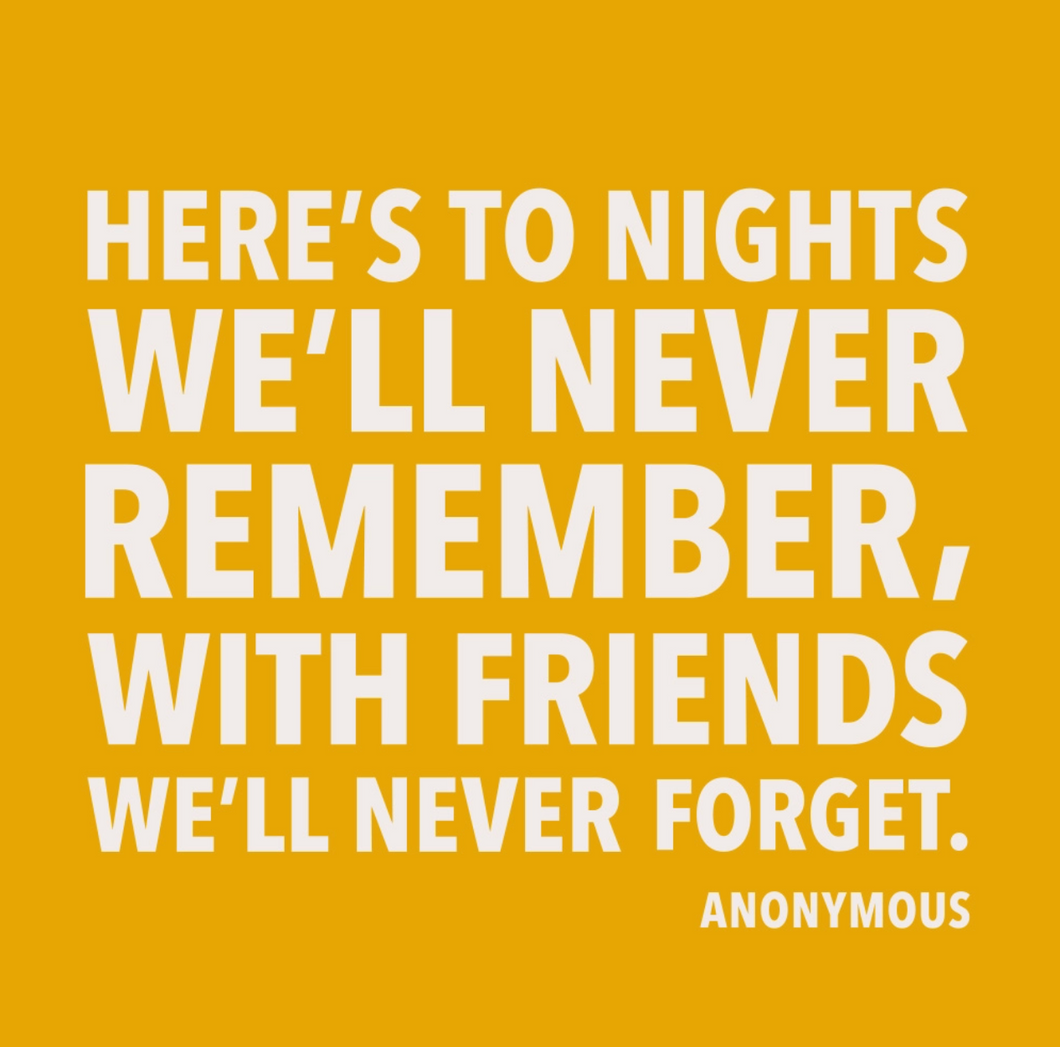 Nights we'll Never Remember Cocktail Napkin