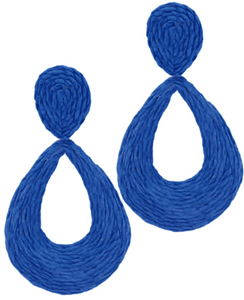 Raffia Drop Earring (royal blue)