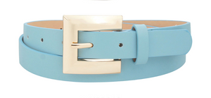 Mod Rectangle Buckle Skinny Belt (lt blue)