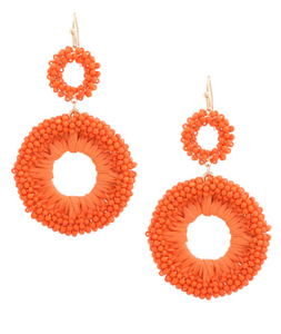 Double Raffia Earring (orange)