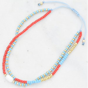 Bead Pearl Bracelet (coral)