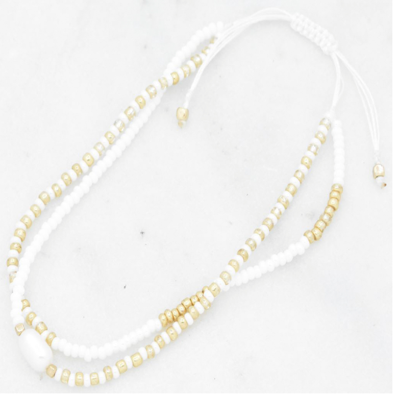 Bead Pearl Bracelet (white)