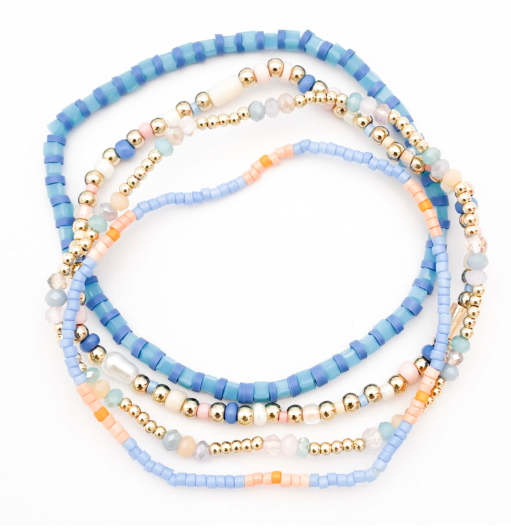 Mixed Bead Stack (blue)