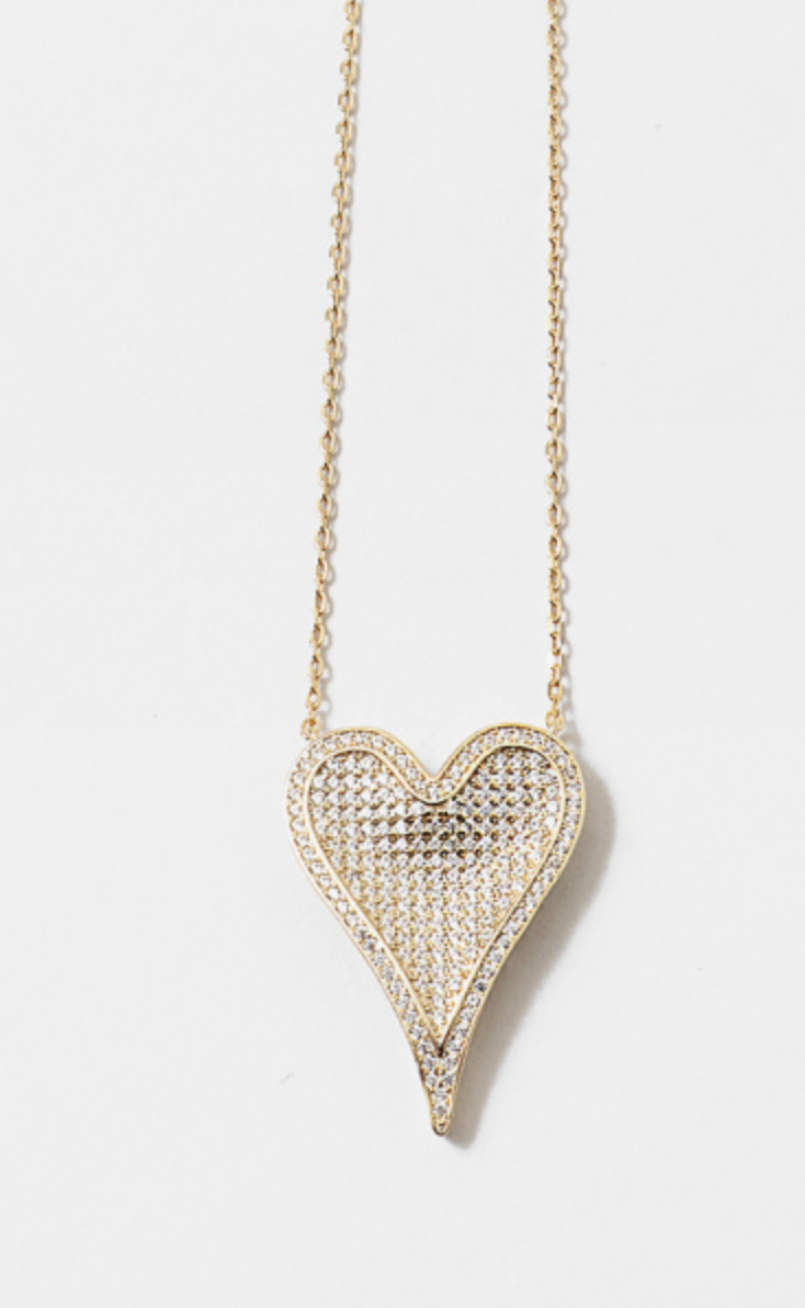 Crystal 3D Heart Necklace